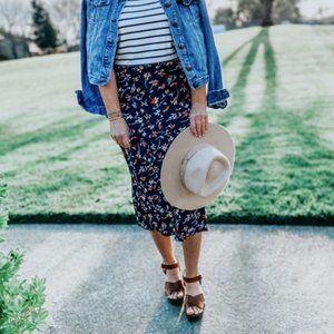 Madewell Midi Slip Skirt in Drifting Flowers